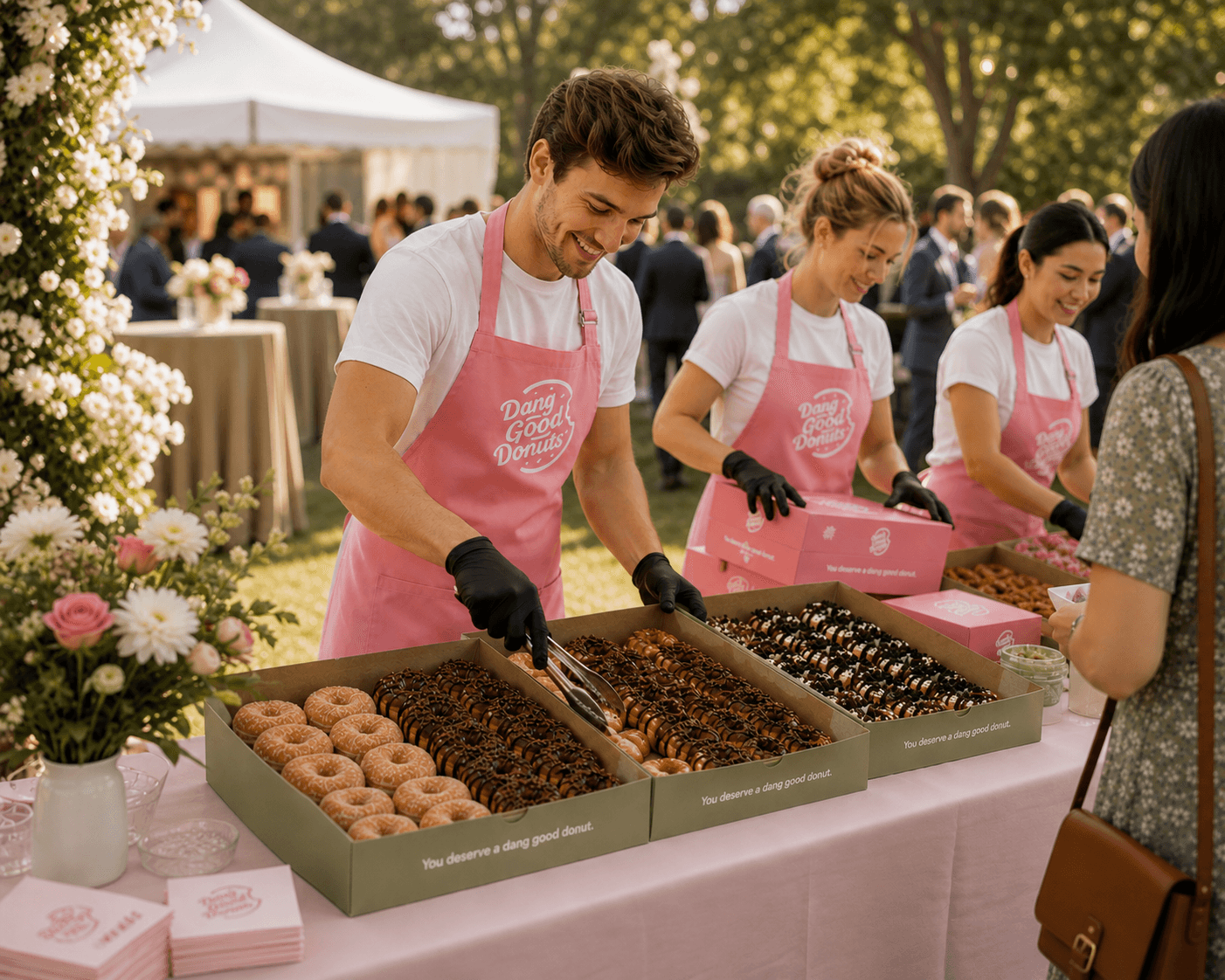 Dang Good Donuts event catering dessert table